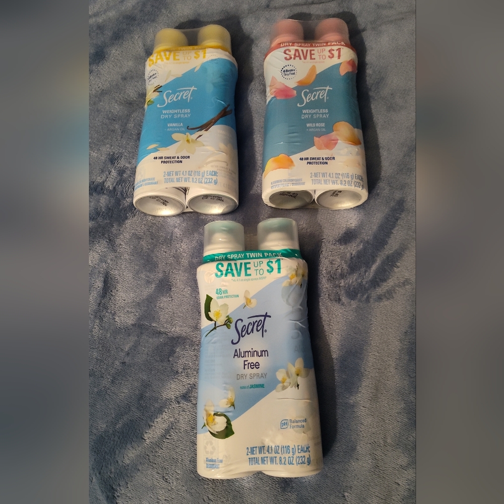 NEW! 3- 2pks SECRET Deodorant Spray (6)